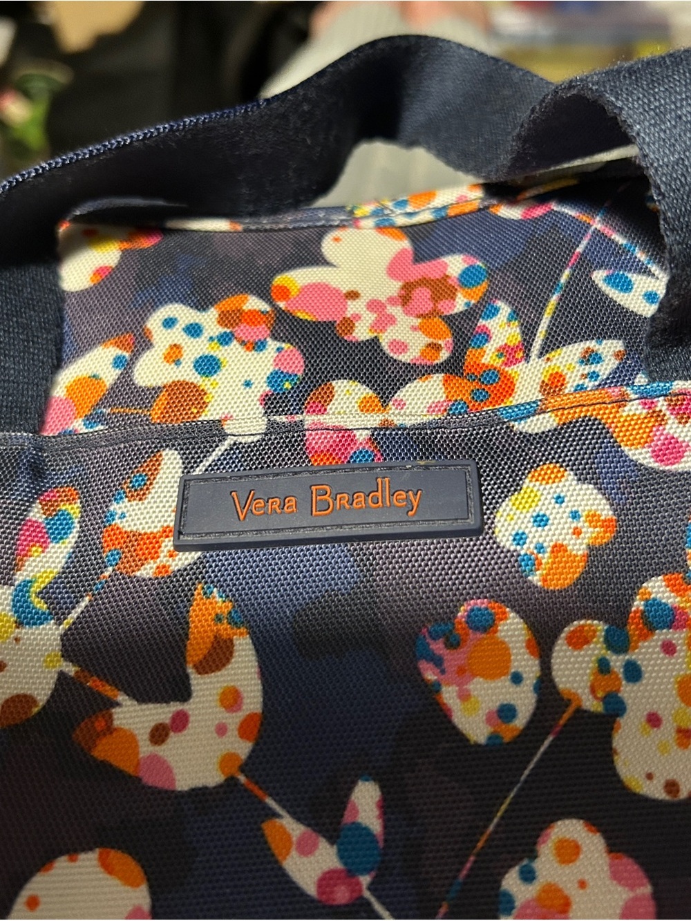 Vera Bradley Navy Multicolor Confetti Floral Tote